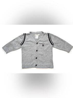 Billybandit Boys Grey Knit Cardigan with Dog Patch